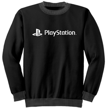 Pánská mikina Playstation: White Logo (M) černá bavlna