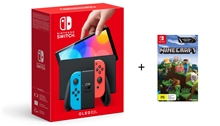 Nintendo Switch OLED Model - Neon Blue / Neon Red + Minecraft - Nintendo Switch Edition (SWITCH)