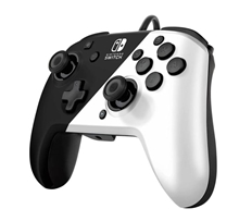 PDP Faceoff Deluxe Controller + Audio - Black and White