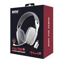 Gaming headset Marvo Pulz 70W, white