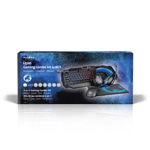 Nedis - 4in1 Gaming Kit - Keyboard, Headset, Mouse and Mousepad, Black/Blue, US