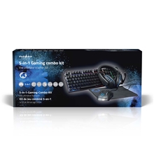 Nedis - 5in1 gaming set - keyboard, headphones, mouse and mouse pad, black, AZERTY