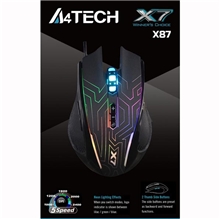 Gaming mouse A4Tech X87 - Oscar Neon, 2400DPI, optical, 8 buttons, wired USB, neon backlight, black