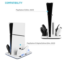 Multifunctional Charging Stand for PlayStation 5 and PS5 Slim